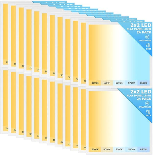 AIKVSXER 24 Pack 2x2 LED Flat Panel Light, Bright 6500LM Kitchen Laundry Flush by AIKVSXER