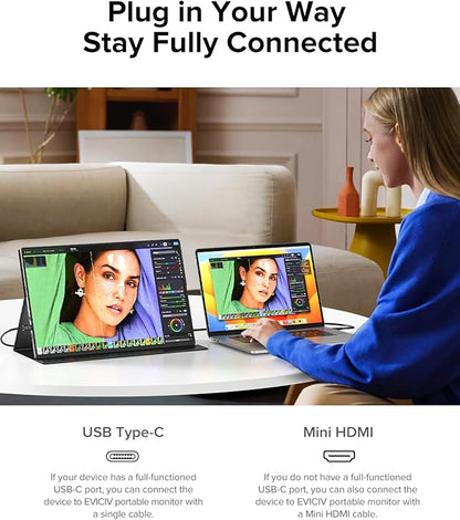 EVICIV Portable Monitor 4K 1200 Nits, 3840 * 2400 UHD, 1MS FreeSync, 2000:1 - Image 7