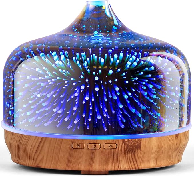Porseme 500ml Essential Oil Diffuser 3D Glass Aromatherapy Ultrasonic Humidifier by Porseme