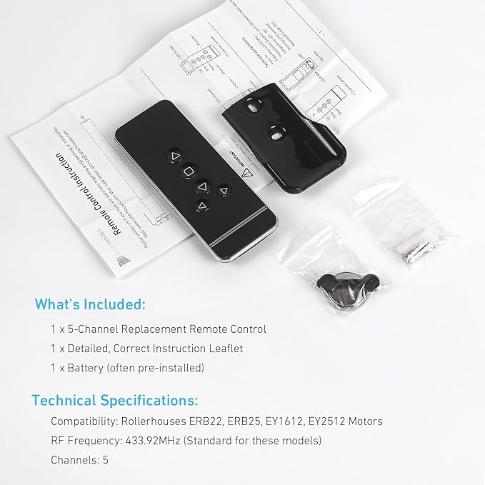 5-Channel Blind Remote Controller, Window Blinds & Shades -Compatible - Image 5