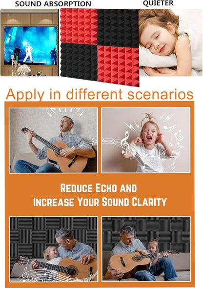 Acoustic Foams Panels 24 Pack 2" x 12"x 12" Sound Proof Foam Panels - Image 4