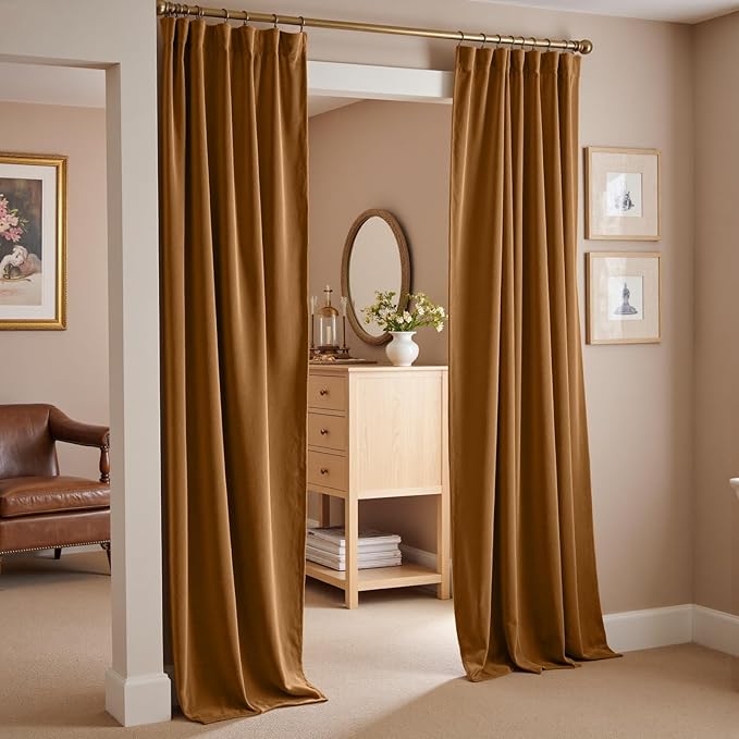 Lazzzy Velvet Blackout Curtains Thermal Insulated Room Window Drapes Super Soft - Image 9