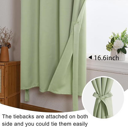 JIUZHEN Short Curtains Kitchen Half Window Blackout Curtains - Image 6
