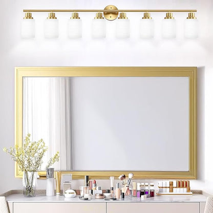 Guliaofo 8-Light Vanity Lights, Brushed Gold Bathroom Light Fixture - Image 7