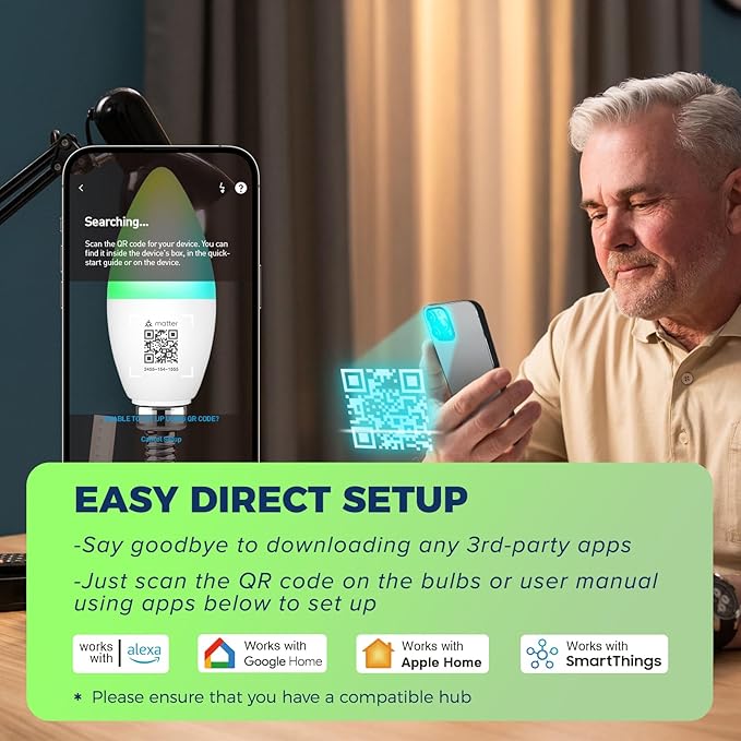 Lightinginside Matter Candelabra Smart Light Bulbs 60W Equivalent, Candle E12 - Image 3