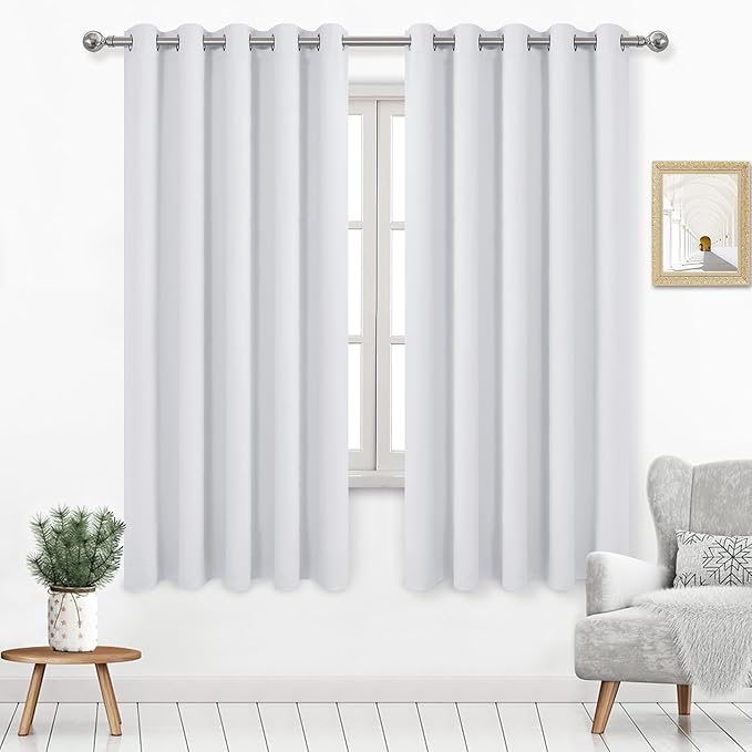 DWCN Wide Curtains for Living Room, 60W Inch Greyish White Curtain for Bedroom by DWCN