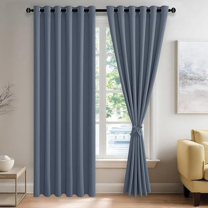 JIUZHEN Dusty Blue Blackout Curtains by JIUZHEN