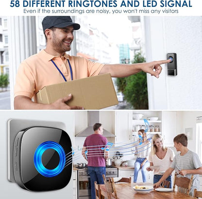 Wireless Doorbell, PHYSEN Classroom Door bell Chimes - Image 4