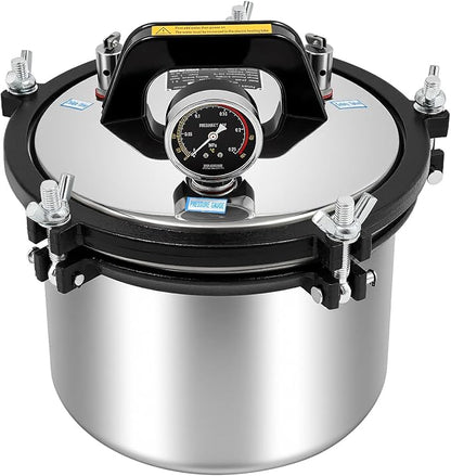 Portable Steam Autoclave Sterlzer, 8L/2.11Gal 1.2KW 110V 264.2℉ Stainless by Unknown