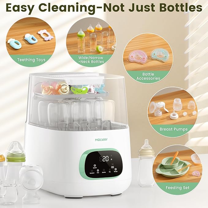 MOLWAY【Upgraded】Baby Bottle Washer, Sterilizer and Dryer, All-in-One Pro - Image 5