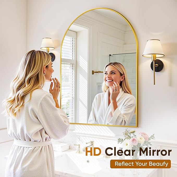 Arched Mirror 24"x36", Bathroom Mirror, Wall Mounted Vanity Mirror - Image 5