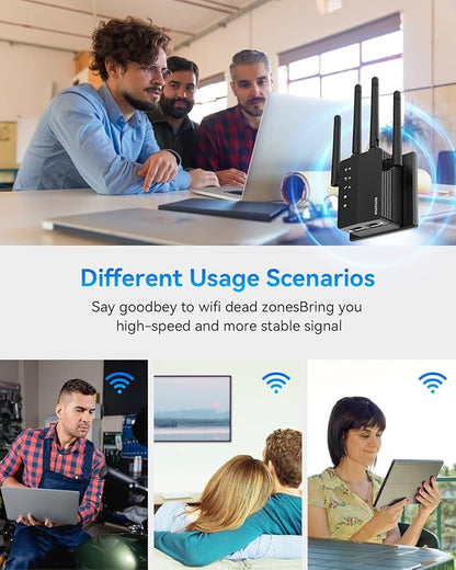 WiFi Extender Signal Booster, 1200Mbps WiFi Booster, Long Range up to 12880 Sq - Image 4