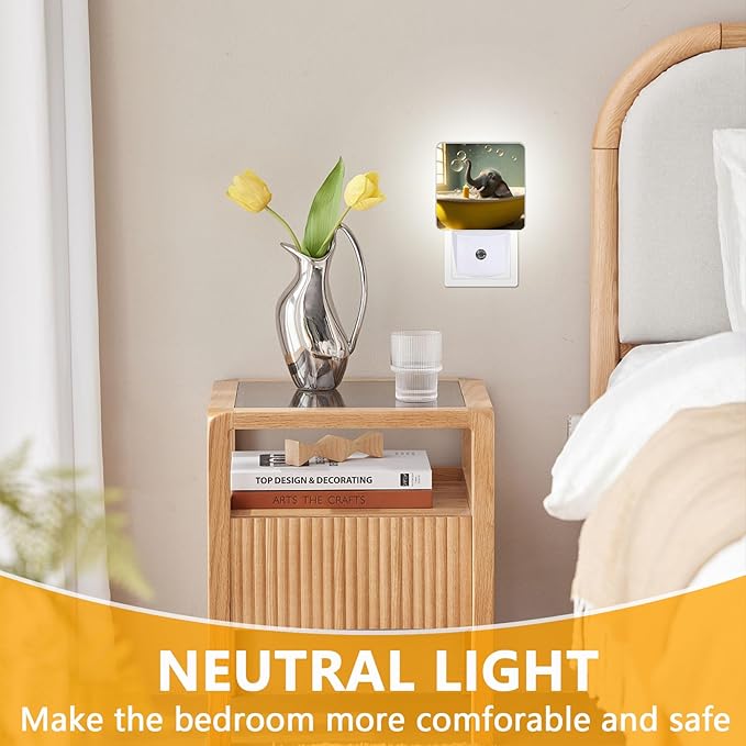 GANTINIR Cute Elephant Take a Bath Night Light, Plug-into African Animal - Image 3