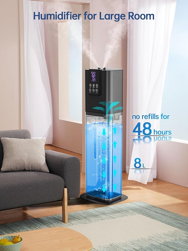8L Smart Humidifiers for Bedroom Large Room, 2.1Gal Cool Mist Top Fill Diffuser - Image 3