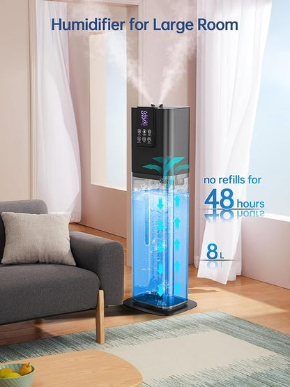 8L Smart Humidifiers for Bedroom Large Room, 2.1Gal Cool Mist Top Fill Diffuser - Image 3