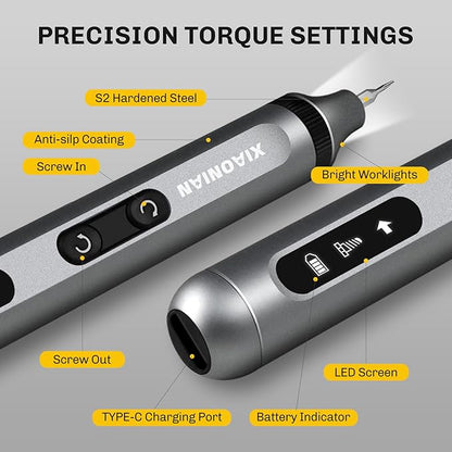 52 in 1 Electric Screwdriver Set, XIAONIAN 3.7V Mini Precision Screwdriver Set - Image 3