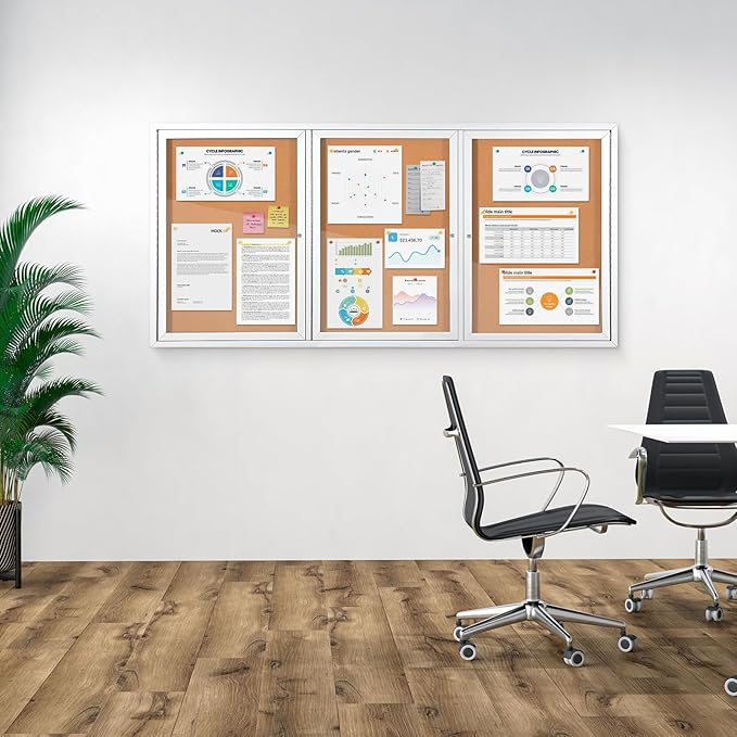 Outdoor Bulletin Board Weatherproof 72x36 in, Enclosed Bulletin Board - Image 7