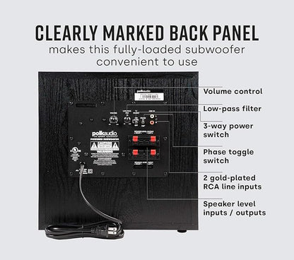 Polk Audio PSW10 10" Powered Subwoofer Home Audio – Power Port Tech, Big Bass - Image 5
