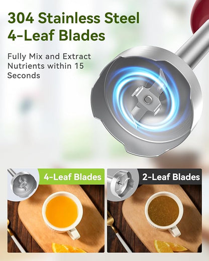 Immersion Blender 5 in 1 Hand Blender, Abuler 1000W Hand Mixer Stick, 12 Speed - Image 2