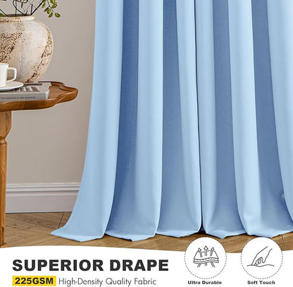 MIULEE Sky Blue Blackout Curtains - Image 5