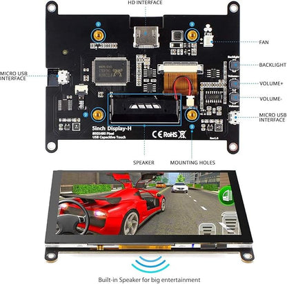 ELECROW 5 Inch Touch Screen Monitor LCD Display, 800×480 Mini Touchscreen - Image 4