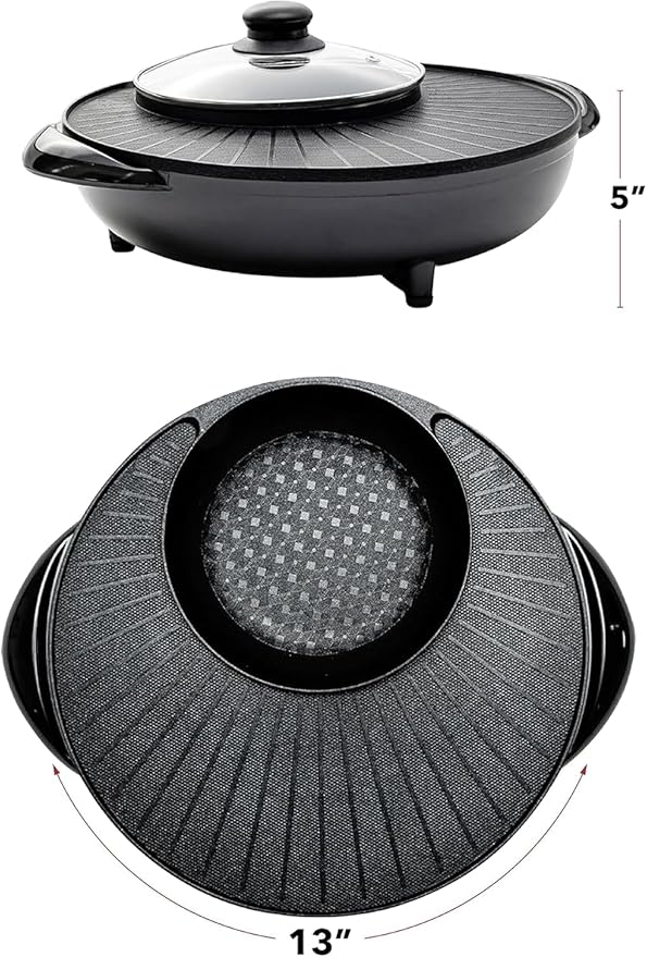 OVENTE Electric Hot Pot and Grill Combo, 2-in-1 Portable Countertop Cooker - Image 10