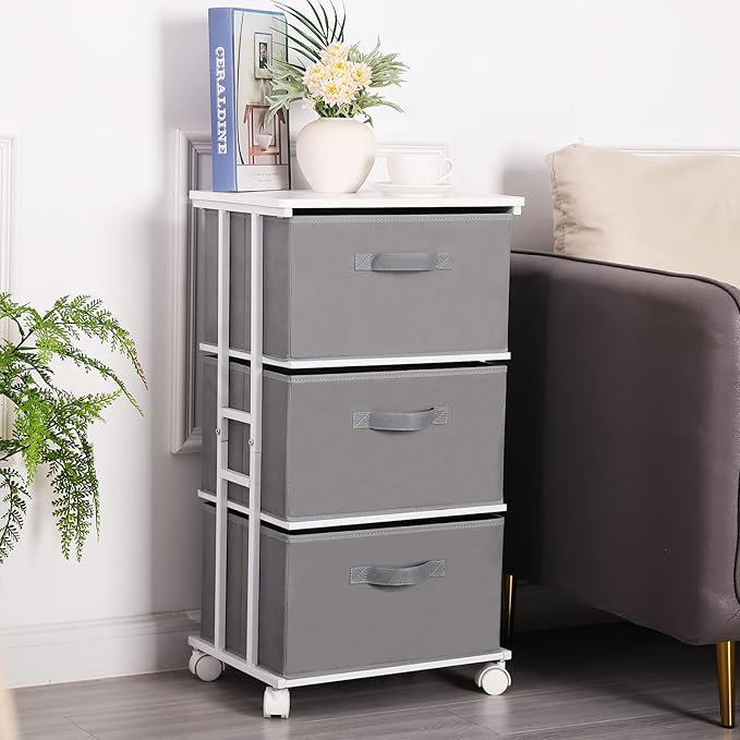 MAX Houser Dresser Tower with 3 Drawers, Fabric Dresser Drawer Organizer Unit - Image 7
