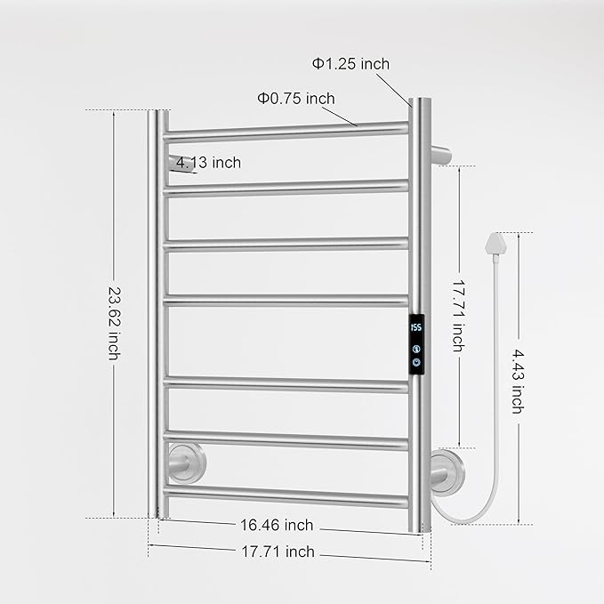 Heated Towel Rack for Bathroom Towel Warmer Racks Wall Mounted - Image 3