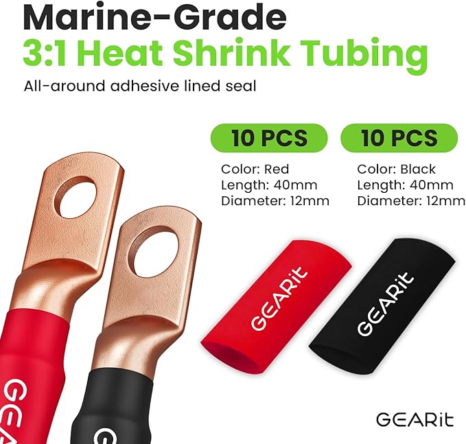 GEARit 4 Gauge CCA Ground Wire All-in-One Kit: Crimping Tool, 15 Lugs, and 20 - Image 5