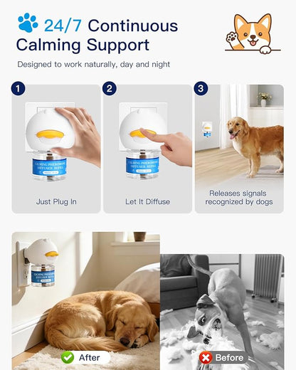 Dog Calming Pheromone Diffuser Kit – Plug-in Anxiety & Stress Relief - Image 4
