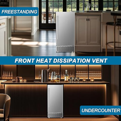 Commercial Ice Maker Machine 120 LBS/24H, 60 LBS Cold Preservation Bin - Image 8
