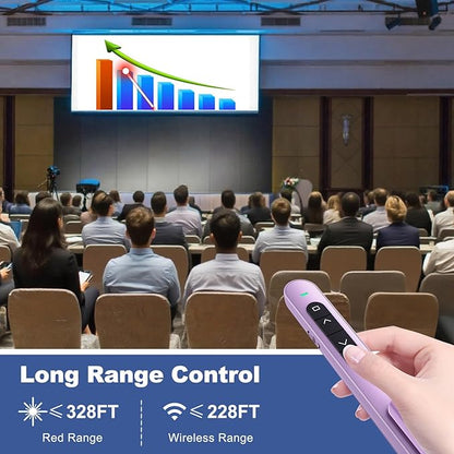 QUI Presentation Clicker for PowerPoint, RF 2.4GHz USB C Wireless Presenter - Image 6