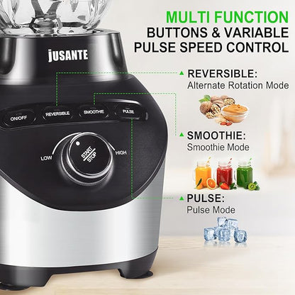 Professional Blender with 1200 Watts and 64 oz Glass Jar Kitchen Countertop - Image 3