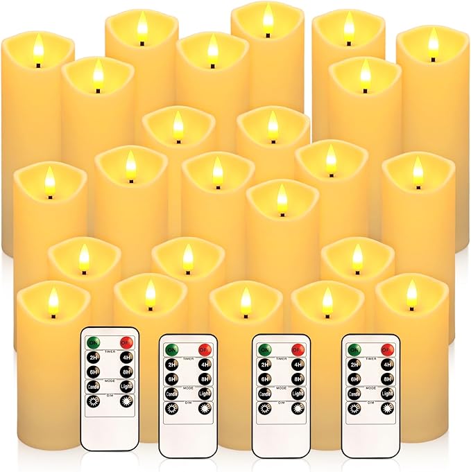 24 Packs of flameless LED Pillar Candles - Image 2
