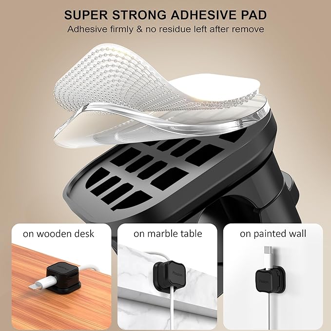 12 Pack Magnetic Cable Clip Organizer Cord Holder, Picozon Adhesive Cable - Image 6