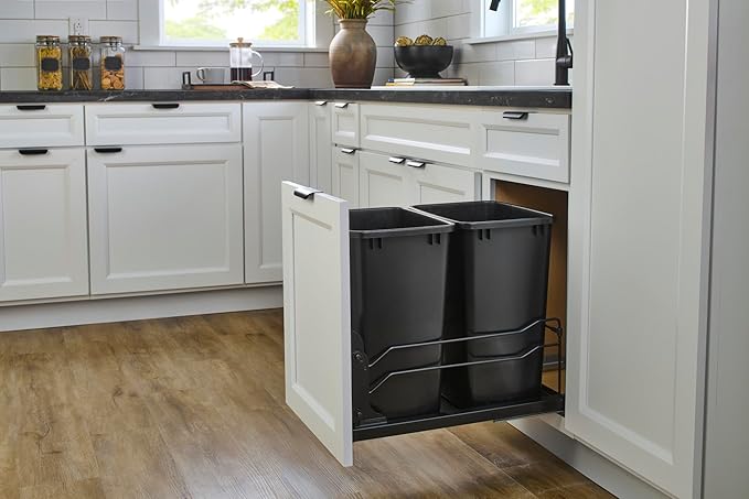 Rev-A-Shelf 35 Qt Double Pullout Under Cabinet Kitchen Trash Cans w/Soft-Close - Image 3