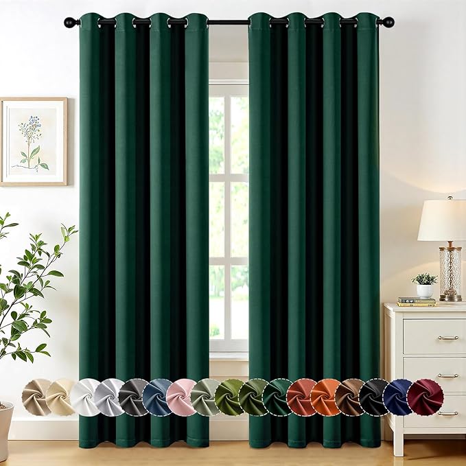 MIULEE Hunter Green Blackout Curtains by MIULEE
