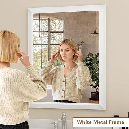 SMIROR Matte White Bathroom Mirror - Image 3