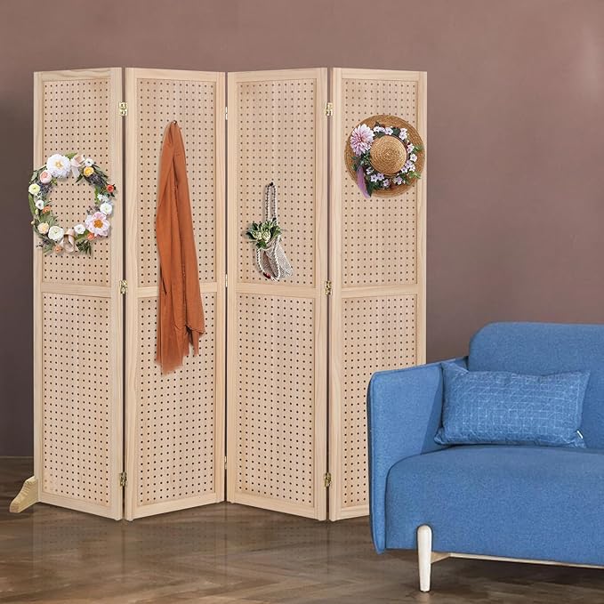 Bonnlo 4 Panel Pegboard Freestanding, 5 FT Portable Display Board Organizer - Image 7