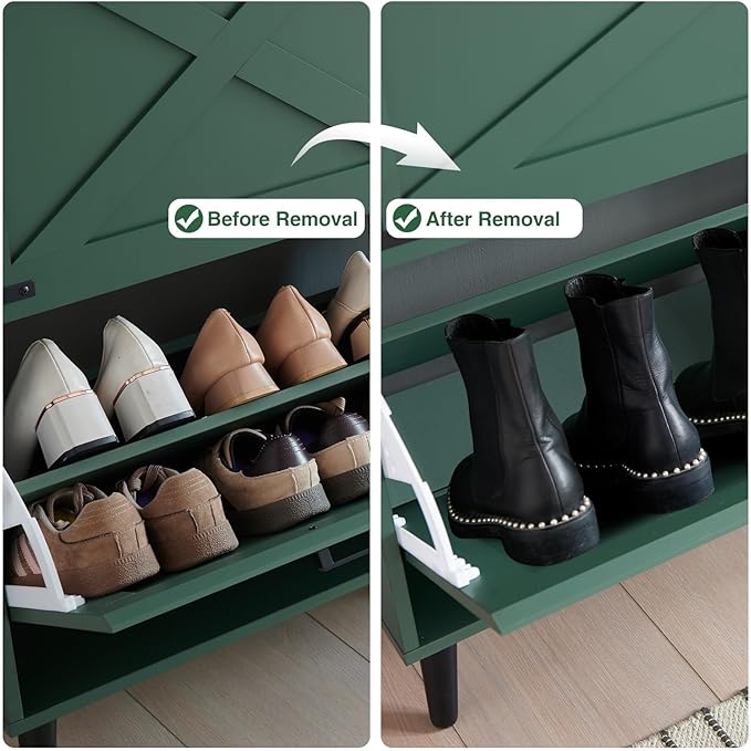 Shoe Storage Cabinet, Farmhouse Shoe Organizer - Image 5