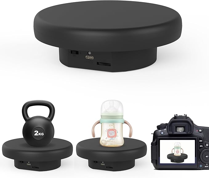 6.3 inch / 4.4LBS Load, 360 Degree Electronic Turntable Display Stand by Unknown