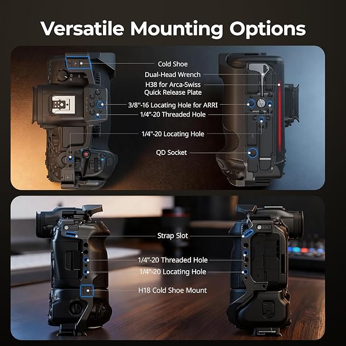 SmallRig R5 Mark II with Battery Grip BG-R20 Camera Cage - Image 5