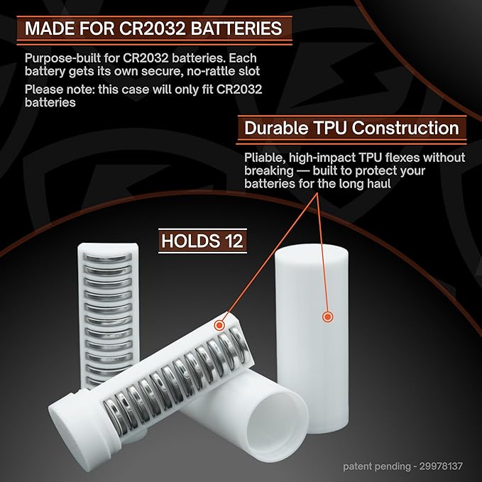 Slimline Coin CR2032 Battery Case, Compact Durable TPU Organizer - Image 2