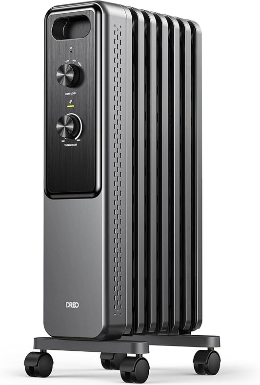 DREO Radiator Heater, Dual Knobs, 8 Safety Protection, 1500W Electric Space by DREO