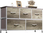 WLIVE Dresser for Bedroom with 5 Drawers, Wide Chest of Drawers, Fabric Dresser by WLIVE