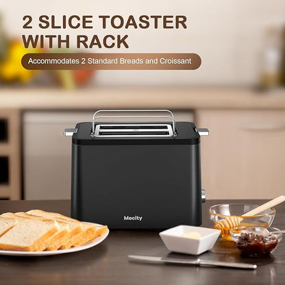 Mecity Toaster 2 Slice Stainless Steel Body, Cancel Functions, Warming Rack - Image 2