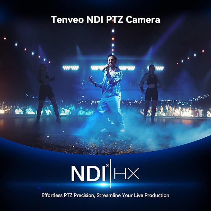Tenveo 4K NDI PTZ Camera AI Humanoid & Face Auto-Tracking, HDMI/LAN/USB3.0 PoE - Image 5