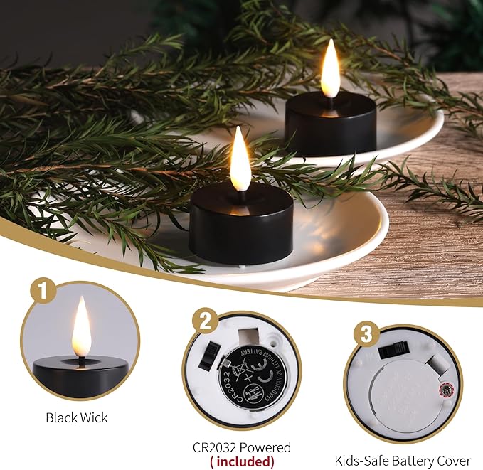 Eywamage Black Flameless LED Tealights - Image 4