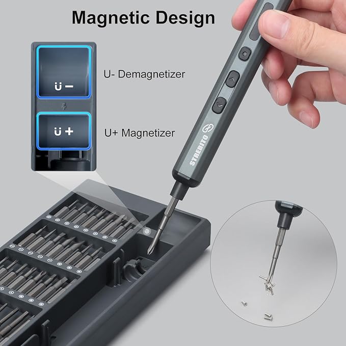 STREBITO Mini Electric Screwdriver Set, 70 in 1 Small Electric Screwdriver - Image 8