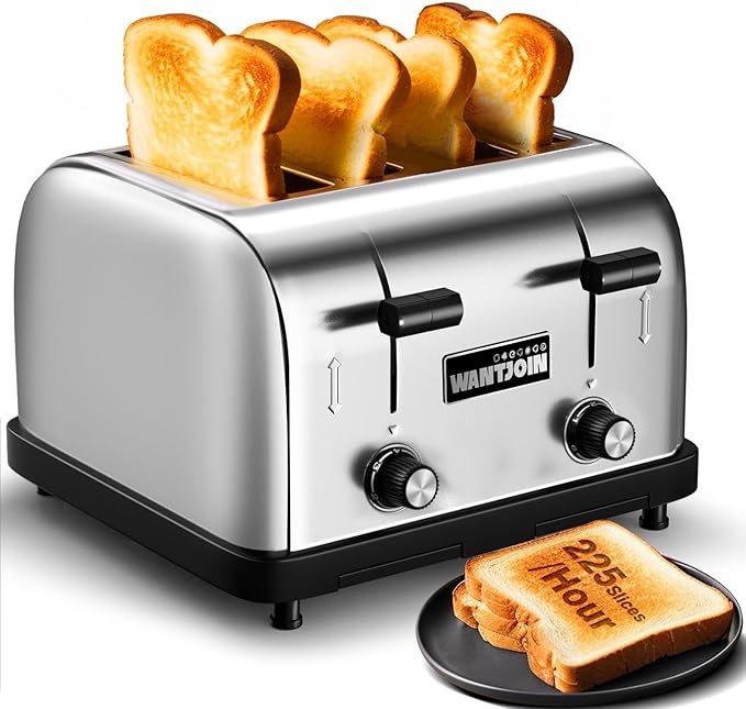 WantJoin Commercial 4-Slice Toaster, 1800W 225 Slices/Hour by Unknown